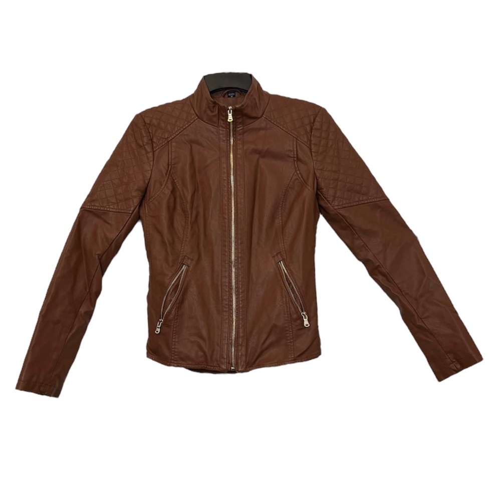 GUESS Cognac Faux Leather Jacket